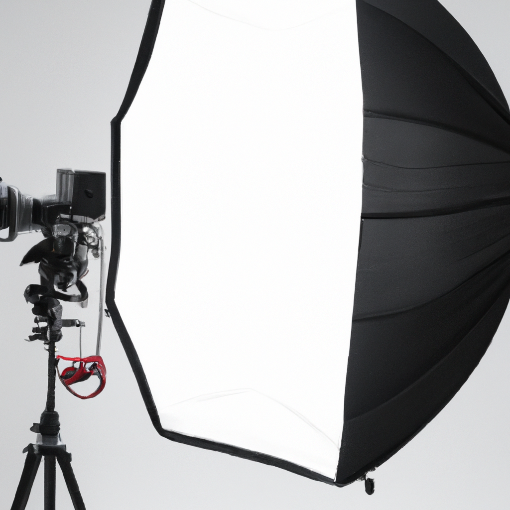 スタジオ全景、柔らかな自然光が入る白壁と可動式ライトスタンドのある撮影スペース